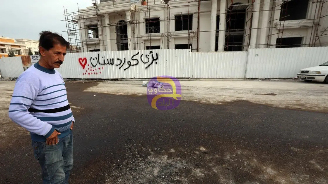 مشاهد لتصاعد الدخان من داخل مطار حرير العسكري في أربيل